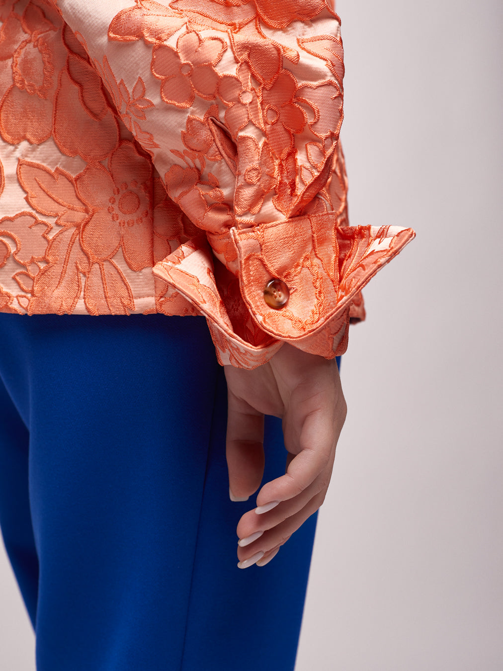 Orange Brocade Shirt Long Sleeved Unisex