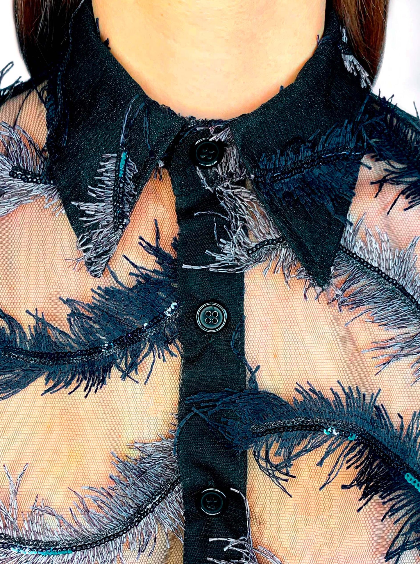 Feather Shirt With Short Sleeve Unisex