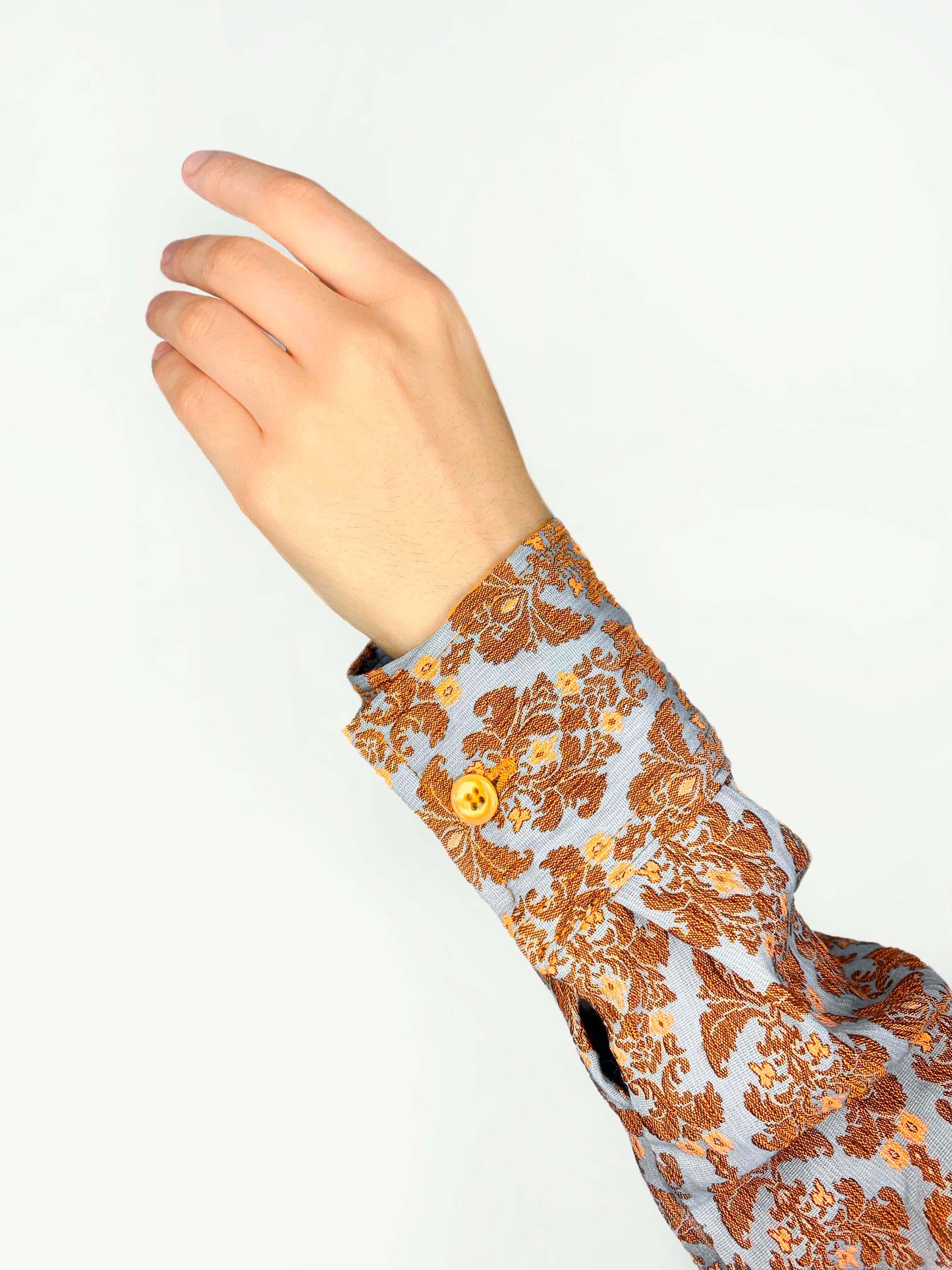 Smart Shirt Baby Blue and Caramel Brown With Three Collars Long Sleeve Unisex