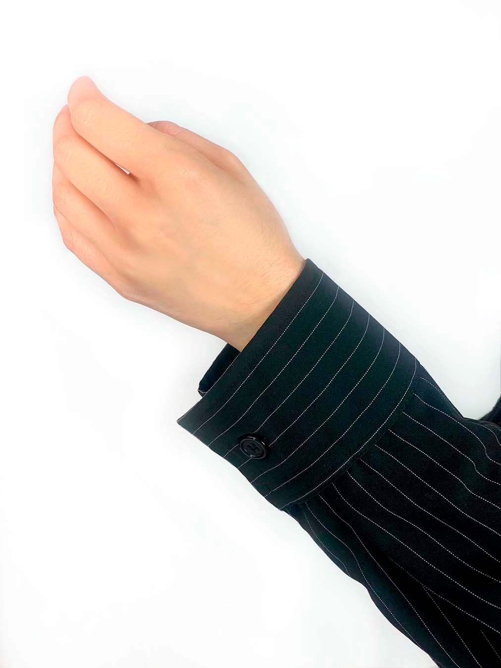 Chalk Stripe Black Shirt Long Sleeve Unisex
